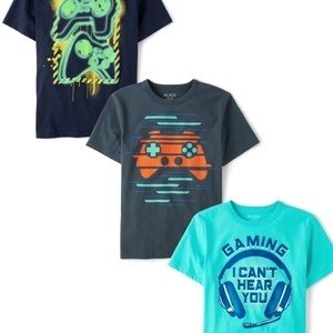 Children’s place pack of 3 graphic short sleeve tee shirts NWT! Gaming graphic